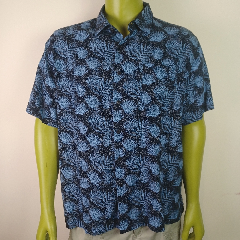Nat Nast Luxury Original Silk Blend Shirt Blue Ferns XL